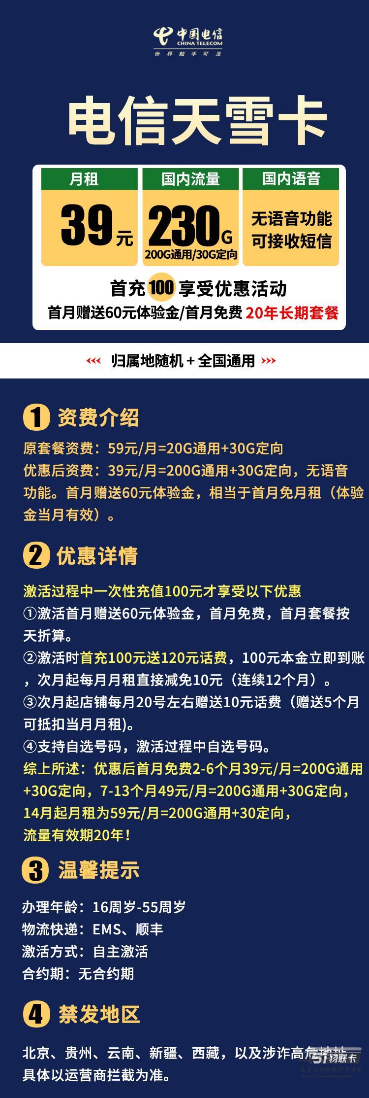 电信天雪卡怎么样，电信天雪卡套餐详情介绍-1