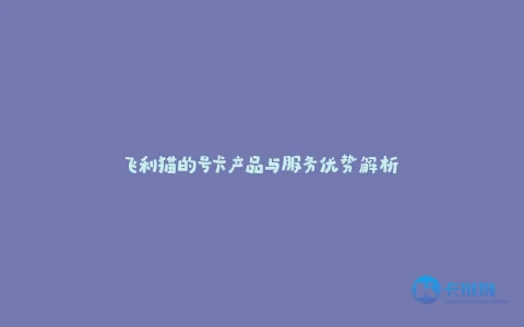 飞利猫的号卡产品与服务优势解析