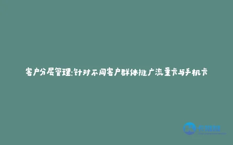 客户分层管理:针对不同客户群体推广流量卡与手机卡