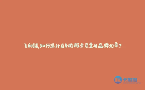 飞利猫,如何提升自身的服务质量与品牌形象?