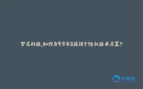 梦龙科技,如何为号卡平台提供个性化技术方案?